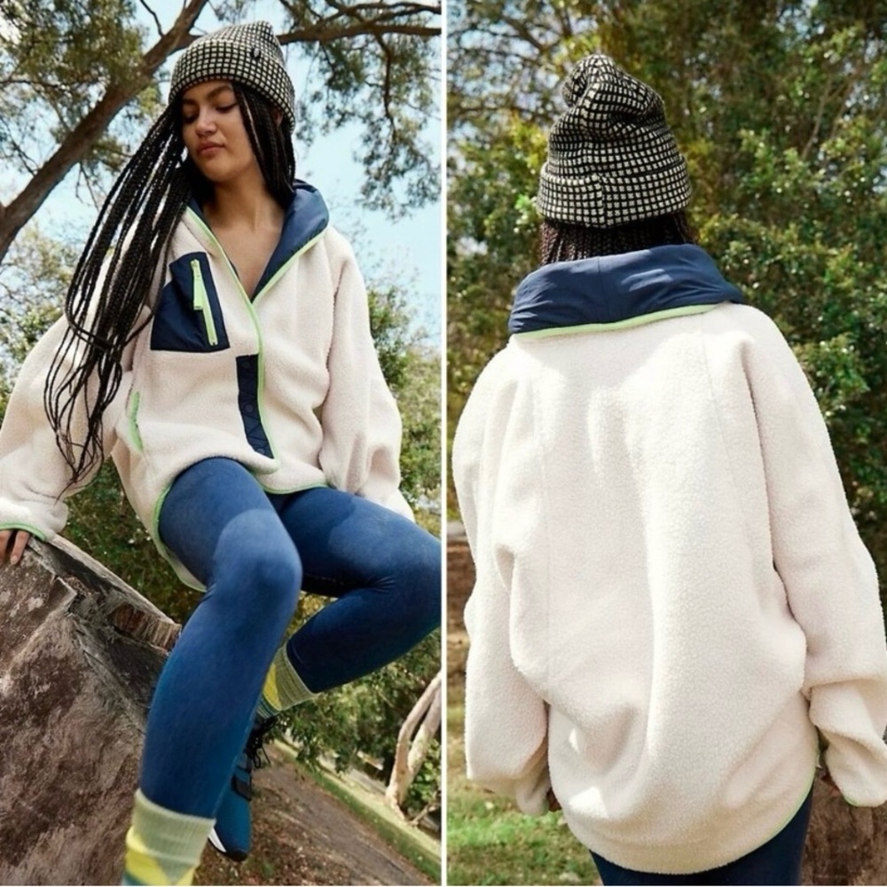 NEW Free People Movement Hit The Slopes Shawl Fleece Jacket Size M